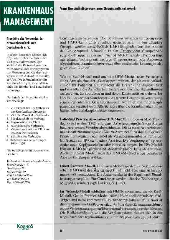 Vorschauseite 3: Was ist eigentlich Managed Care?