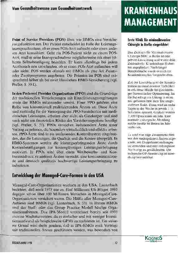 Vorschauseite 4: Was ist eigentlich Managed Care?