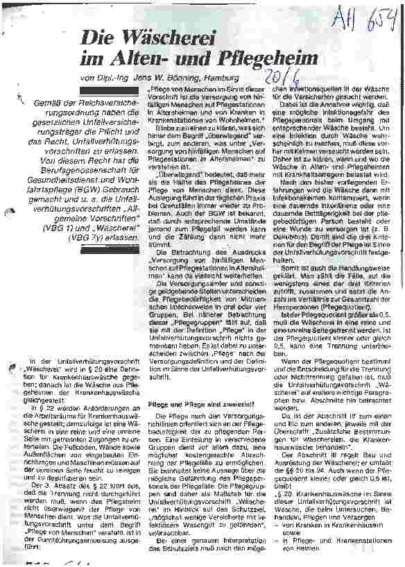 Vorschauseite 1: Die Wäscherei im Altenund Pflegeheim