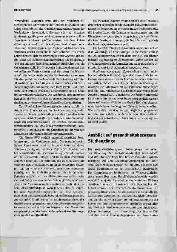 Vorschauseite 2: Die Weiterentwicklung des deutschen Akkreditierungssystems nach dem Beschluss des Bundesverfassungsgerichts