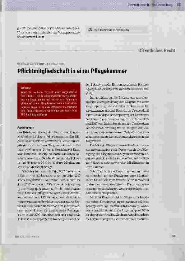 Vorschauseite 4: Tarifvertragliche Pflegezulage („Geriatriezulage“) im Altenpflegeheim