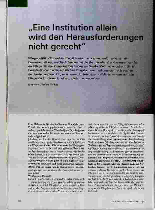 Vorschauseite 1: Eine Institution allein wird den Herausforderungen nicht gerecht