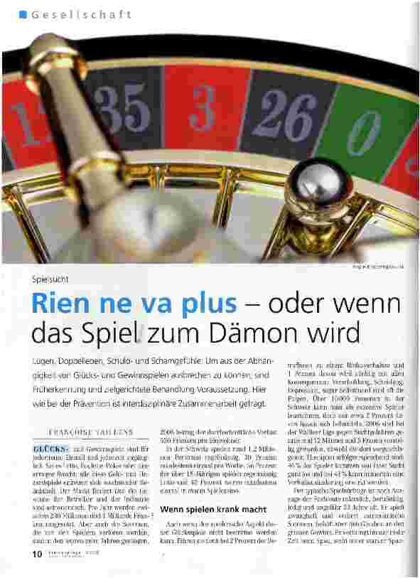Vorschauseite 1: Rien ne va plus - oder wenn das Spiel zum Dämon wird