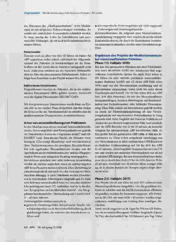 Vorschauseite 4: Etablierung täglicher Medikationsbetreuung für niereninsuffiziente Patienten