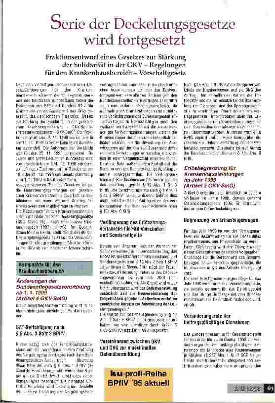 Vorschauseite 1: Serie der Deckelungsgesetze wird fortgesetzt Fraktionsentwurf eines Gesetzes zur Stärkung der Solidarität in der GKV