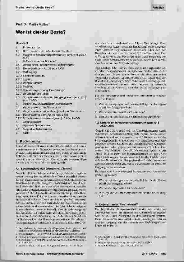 Vorschauseite 1: Wer ist die/der Beste?