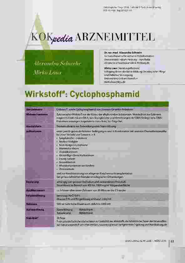 Vorschauseite 1: Wirkstoff*: Cyclophosphamid