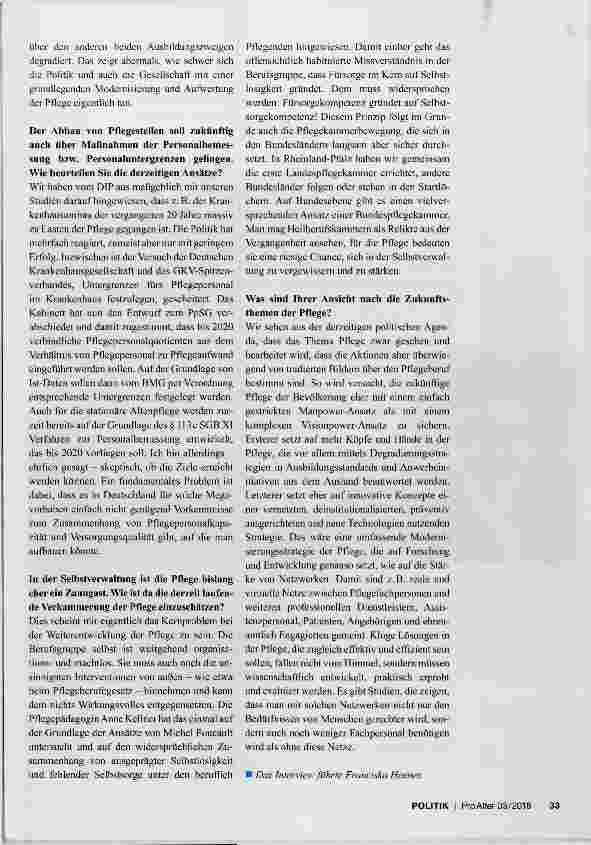 Vorschauseite 2: Die Politik verschläft die Modernisierung der Pflege