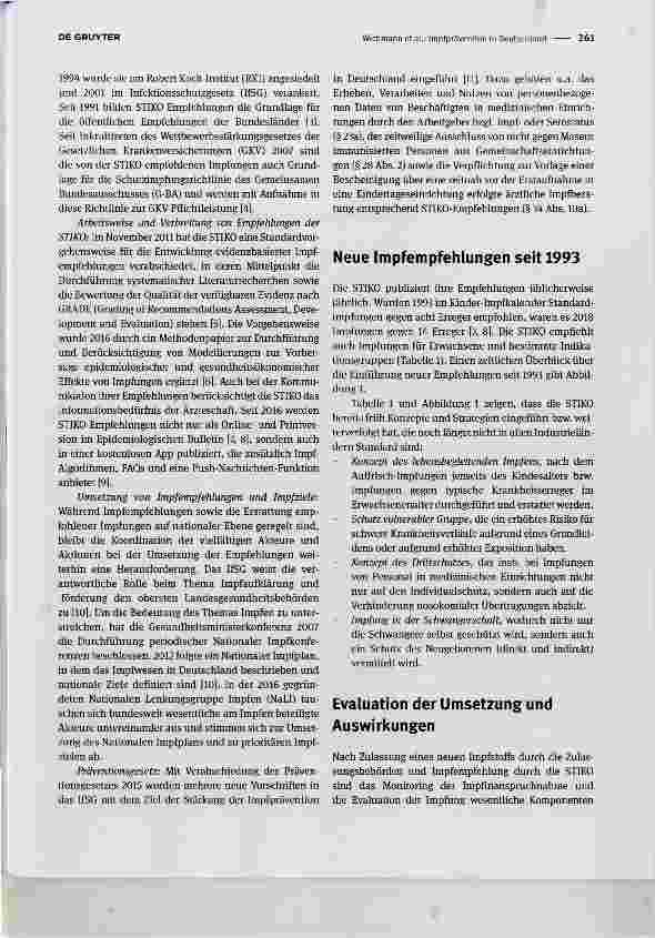 Vorschauseite 2: Impfprävention in Deutschland: Ein Überblickzu den Entwicklungen der letzten 25 JahrenThe Immunization system in Germany: Developments in the past 25 years