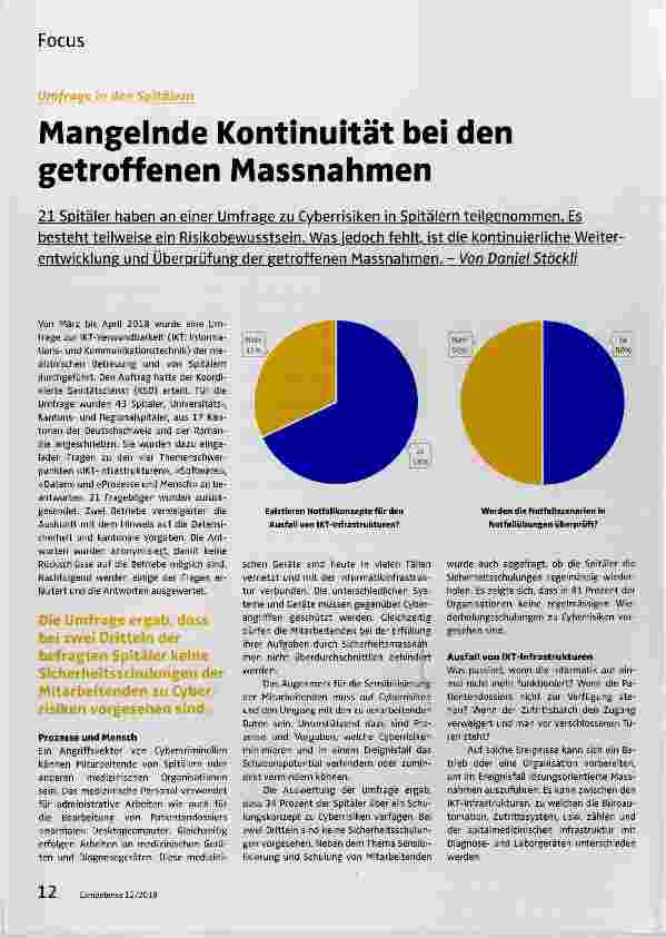 Vorschauseite 1: Mangelnde Kontinuität bei den getroffenen Massnahmen
