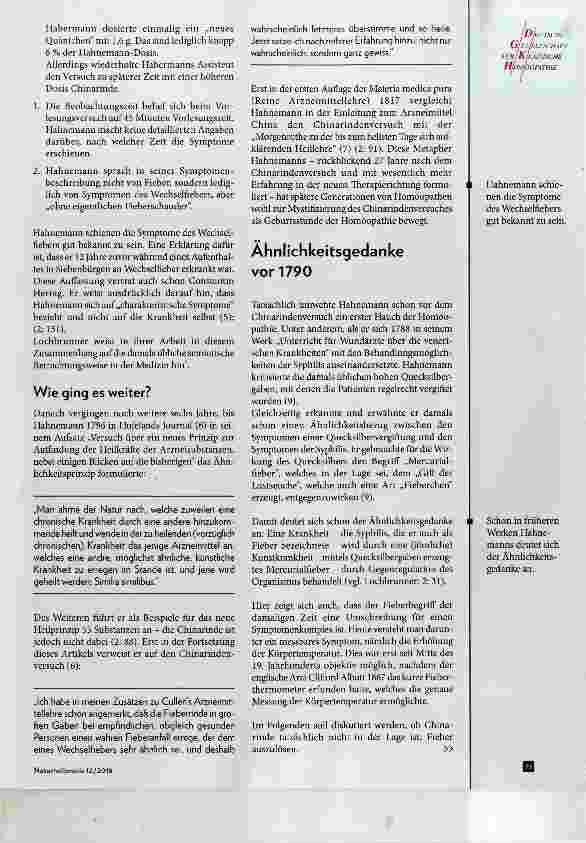 Vorschauseite 3: Das Arzneimittel „China“ gestern und heute Teil 1: Hahnemanns Chinarindenversuch kritisch betrachtet