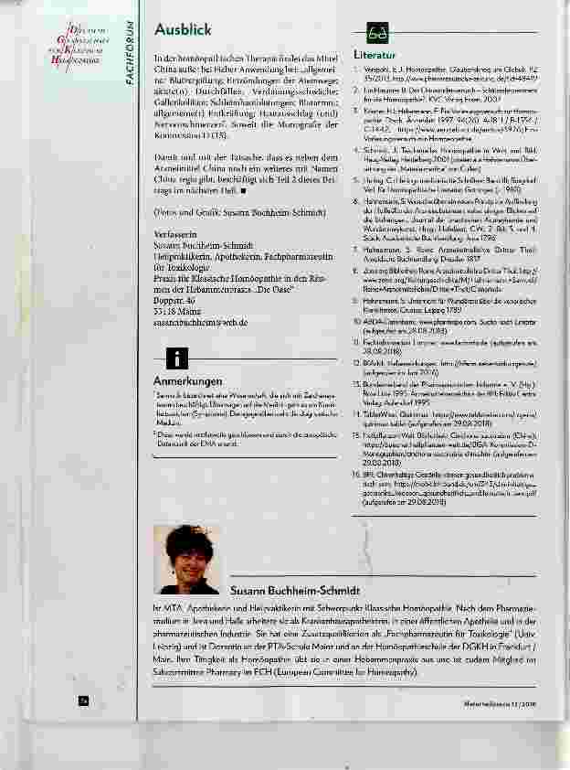 Vorschauseite 6: Das Arzneimittel „China“ gestern und heute Teil 1: Hahnemanns Chinarindenversuch kritisch betrachtet