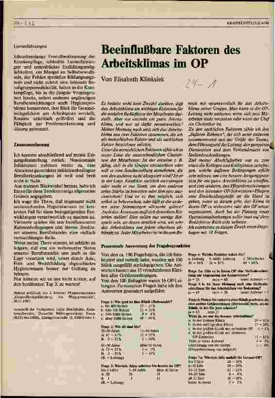 Vorschauseite 5: Infektionsrisiken beim Pflegepersonal
