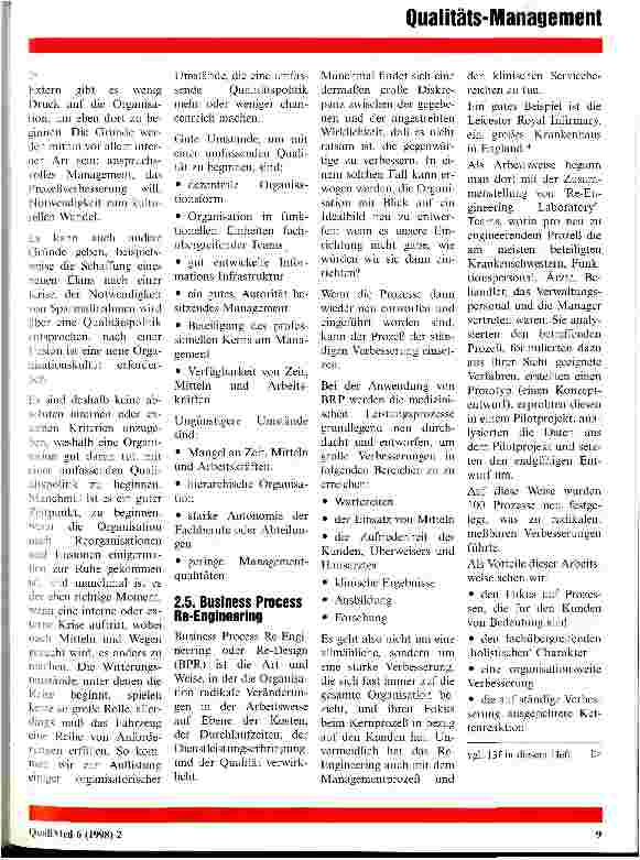 Vorschauseite 6: Umsetzung einer Qualitätspolitik in Gesundheitseinrichtungen