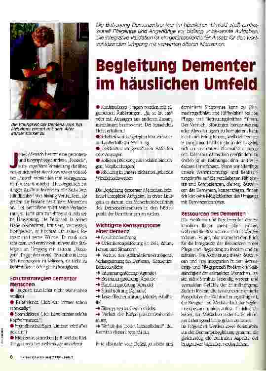 Vorschauseite 1: Begleitung Dementer im häuslichen Umfeld
