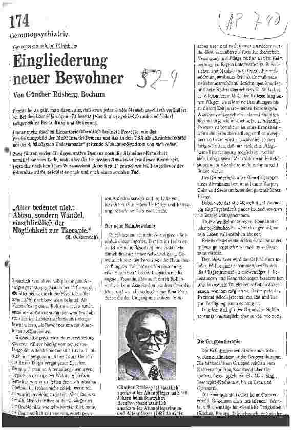 Vorschauseite 1: Eingliederung neuer Bewohner