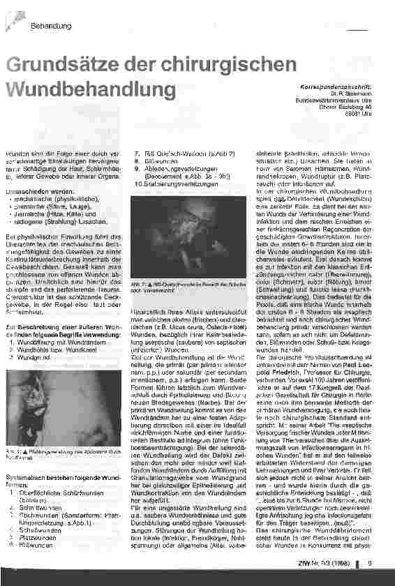 Vorschauseite 1: Grundsätze der chirurgischen Wundbehandlung