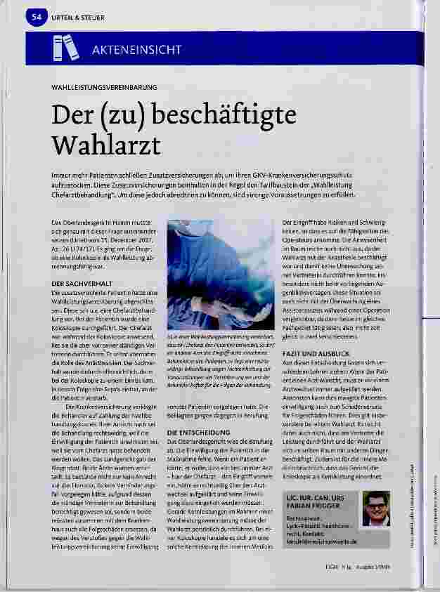 Vorschauseite 1: Der (zu) beschäftigte Wahlarzt