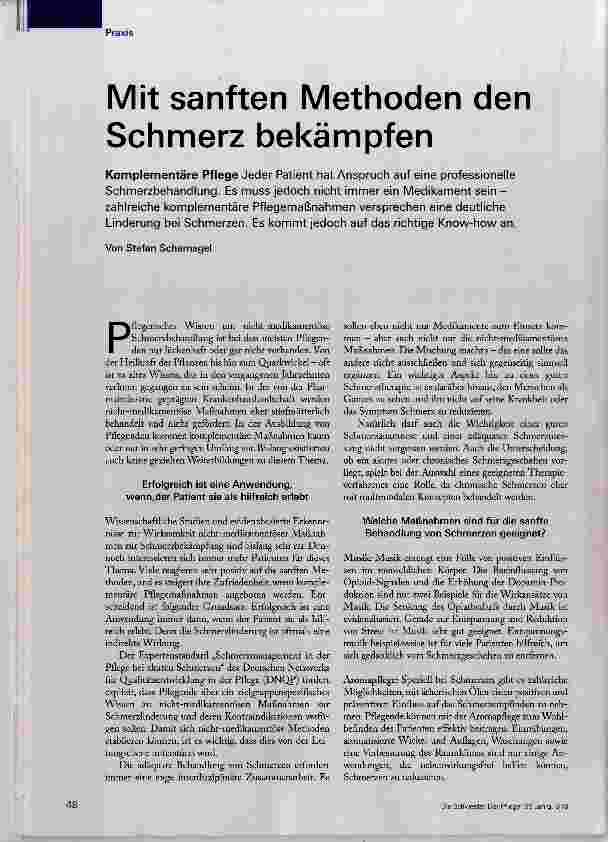 Vorschauseite 1: Mit sanften Methoden den Schmerz bekämpfen
