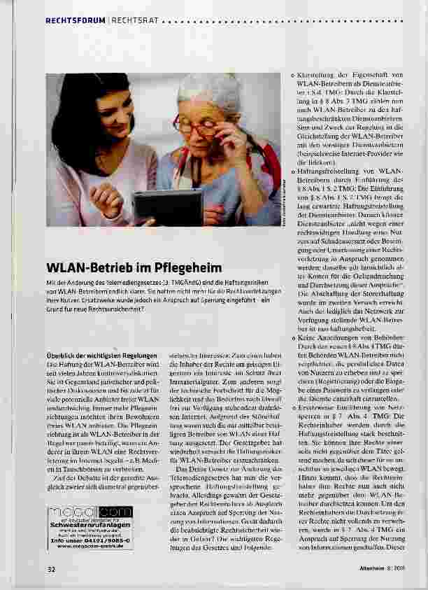 Vorschauseite 1: WLAN-Betrieb im Pflegeheim