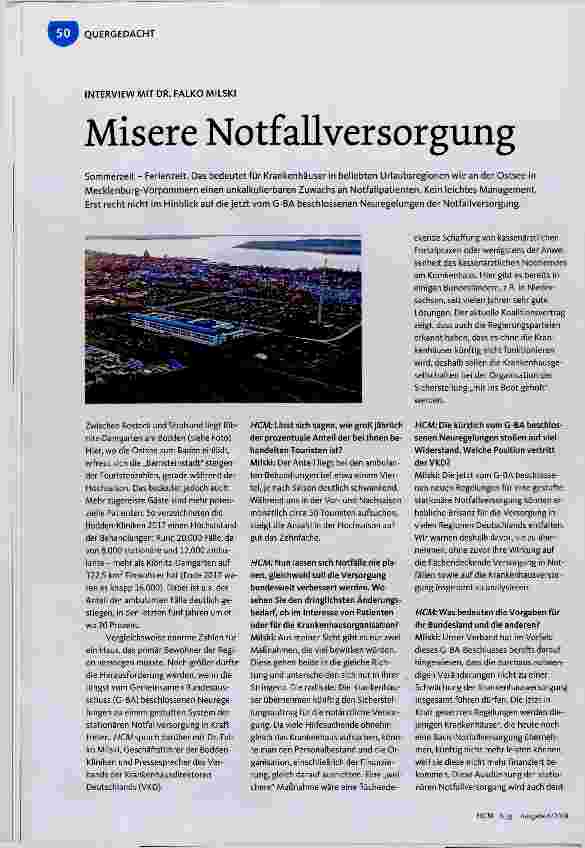 Vorschauseite 1: Misere Notfallversorgung