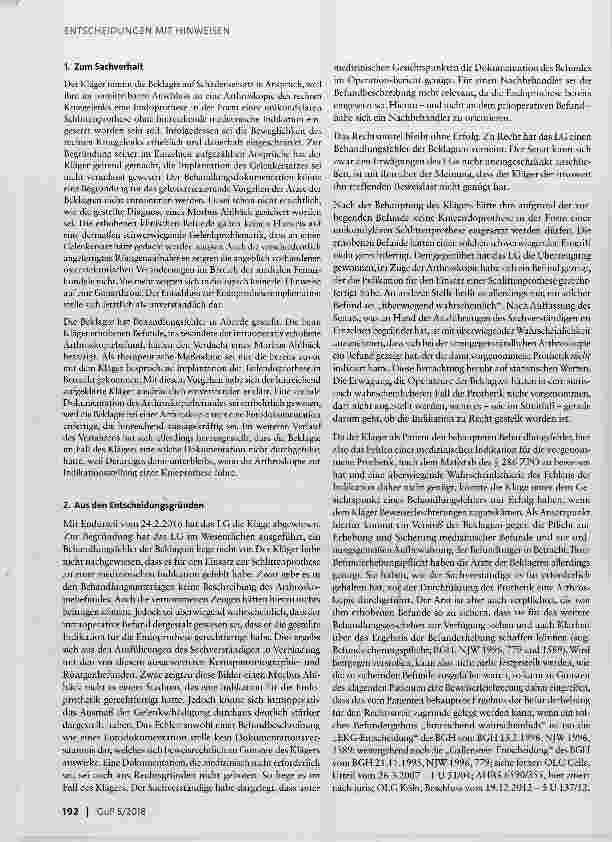 Vorschauseite 2: Keine originär haftungsrechtliche Standardbegründung durch Richtlinien des GBA