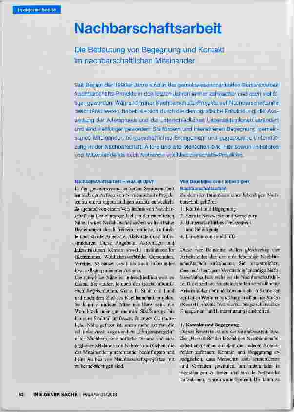 Vorschauseite 1: Nachbarschaftsarbeit