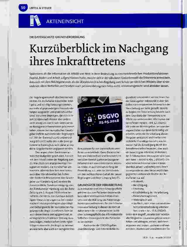 Vorschauseite 1: Kurzüberblick im Nachgang ihres Inkrafttretens