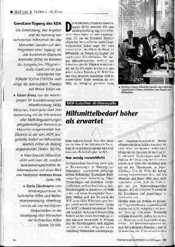 Vorschauseite 1: Hilfsmittelbedarf höher als erwartet MDK-Gutachten als Datenquelle