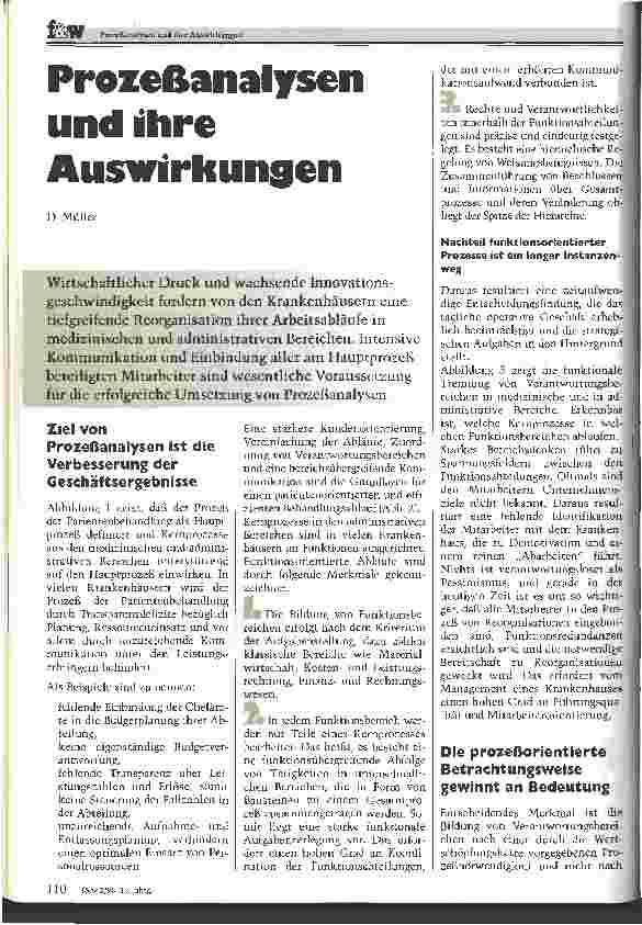 Vorschauseite 1: Prozeßanalysen und ihre Auswirkungen