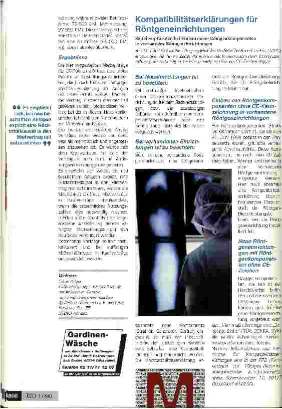 Vorschauseite 4: Mietverträge für Röntgenröhren genau prüfen Manche Regelungen sind extrem nachteilig für die Kunden