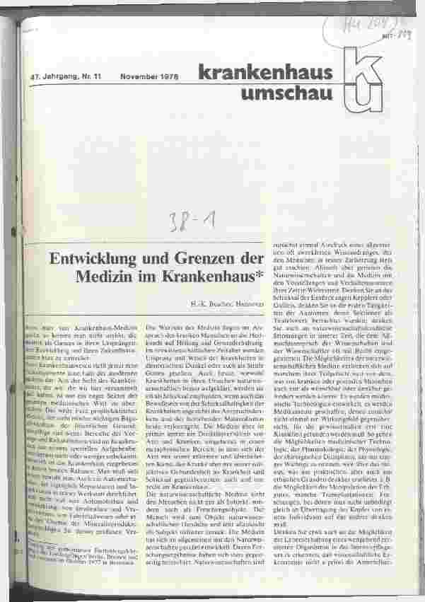 Vorschauseite 1: Entwicklung und Grenzen der Medizin im Krankenhaus
