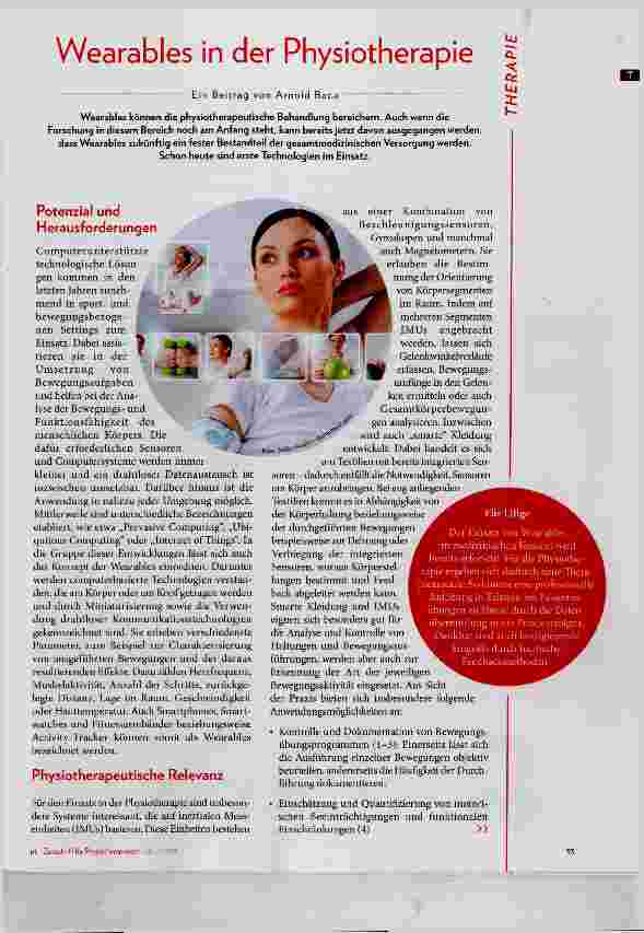 Vorschauseite 1: Wearables in der Physiotherapie