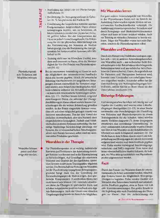 Vorschauseite 2: Wearables in der Physiotherapie