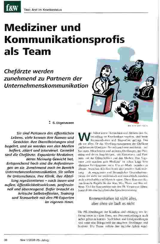 Vorschauseite 1: Mediziner und Kommunikationsprofis als Team