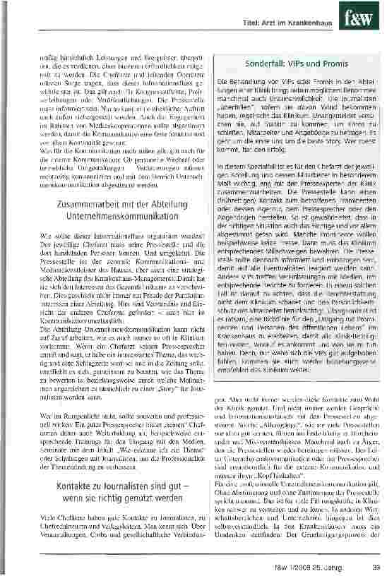 Vorschauseite 2: Mediziner und Kommunikationsprofis als Team