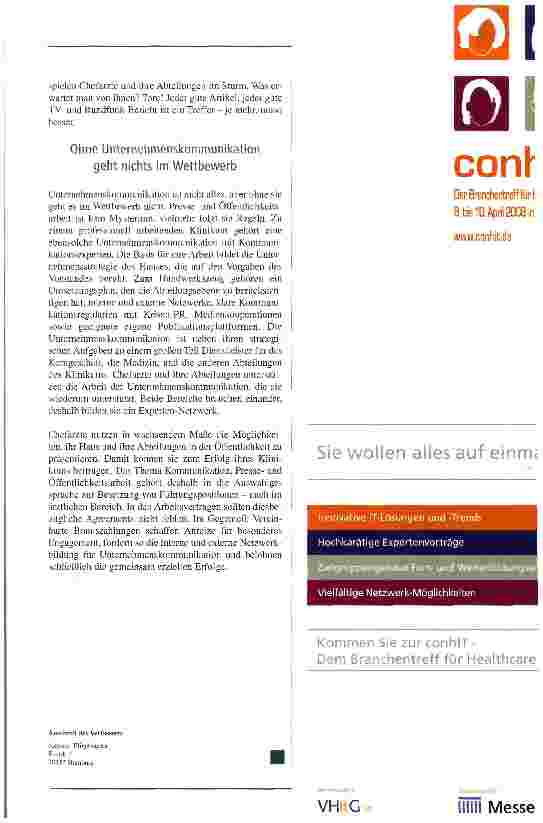 Vorschauseite 4: Mediziner und Kommunikationsprofis als Team