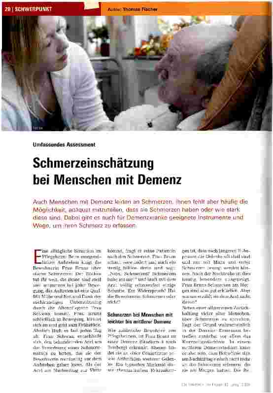Vorschauseite 1: Schmerzeinschätzung bei Menschen mit Demenz