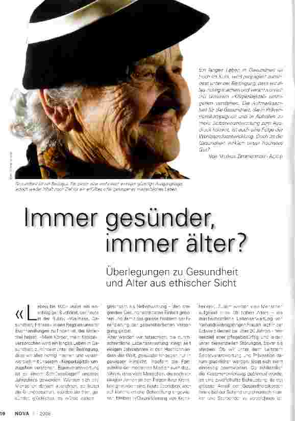 Vorschauseite 1: Immer gesünder, immer älter?