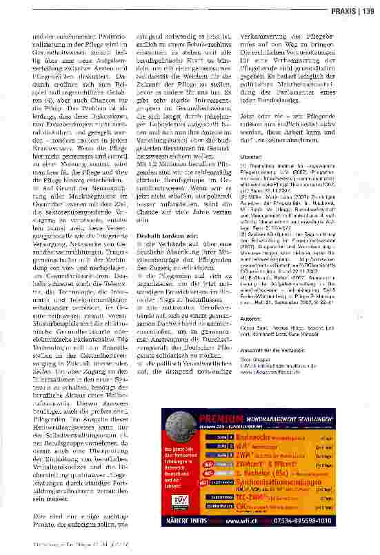 Vorschauseite 3: Jetzt oder nie - von der Notwendigkeit der Solidarisierung in der Pflege