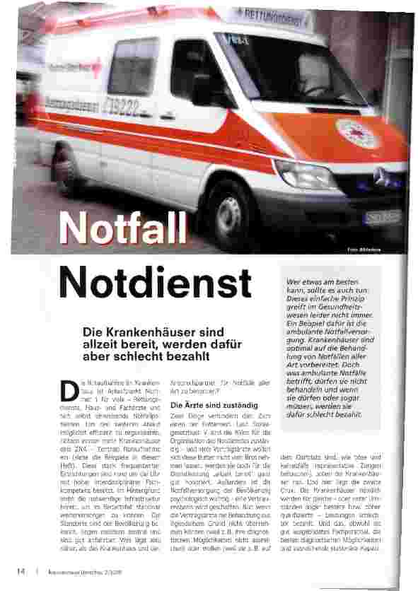Vorschauseite 1: Notfall Notdienst