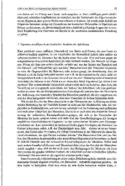 Vorschauseite 3: Gibt es das Recht auf Eigentum am eigenen Körper?Ein Beitrag zur Forschungsethik in der kantischen Tradition der Aufklärung