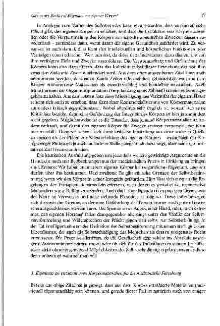 Vorschauseite 5: Gibt es das Recht auf Eigentum am eigenen Körper?Ein Beitrag zur Forschungsethik in der kantischen Tradition der Aufklärung