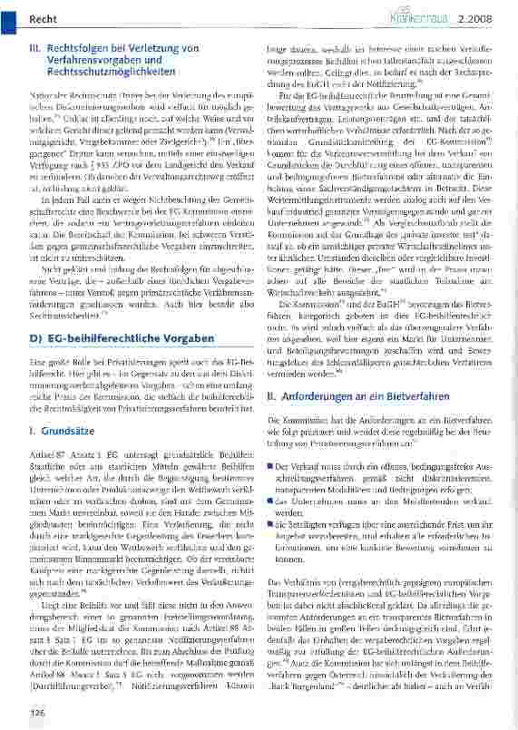 Vorschauseite 5: Verfahrensrecht bei der Veräußerung öffentlicher Krankenhäuser