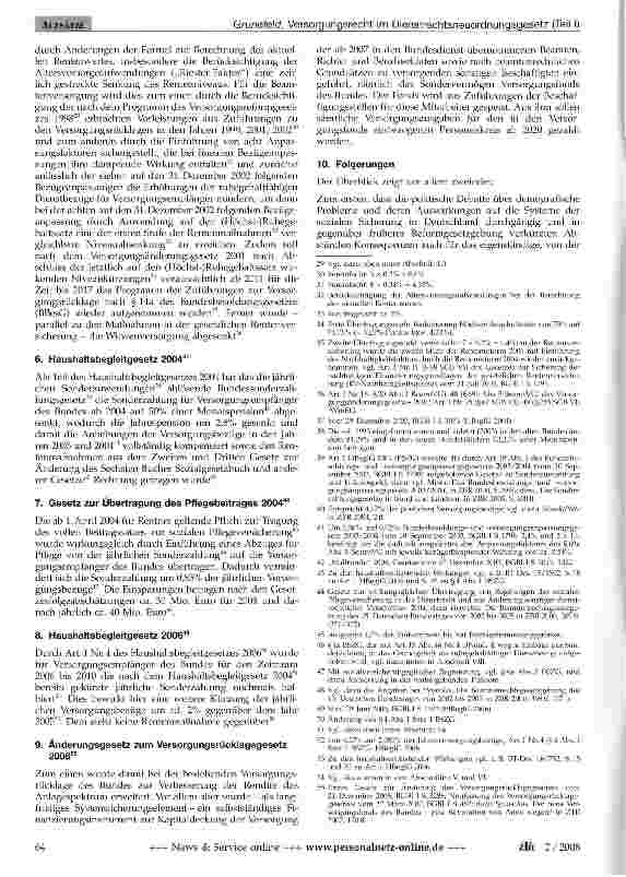 Vorschauseite 3: Das Versorgungsrecht im Entwurf des Dienstrechts-neuordnungsgesetzes (Teil 1 - Abschnitte I bis V)