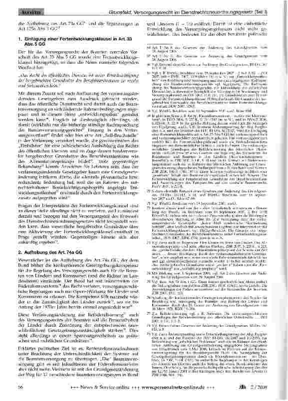 Vorschauseite 5: Das Versorgungsrecht im Entwurf des Dienstrechts-neuordnungsgesetzes (Teil 1 - Abschnitte I bis V)