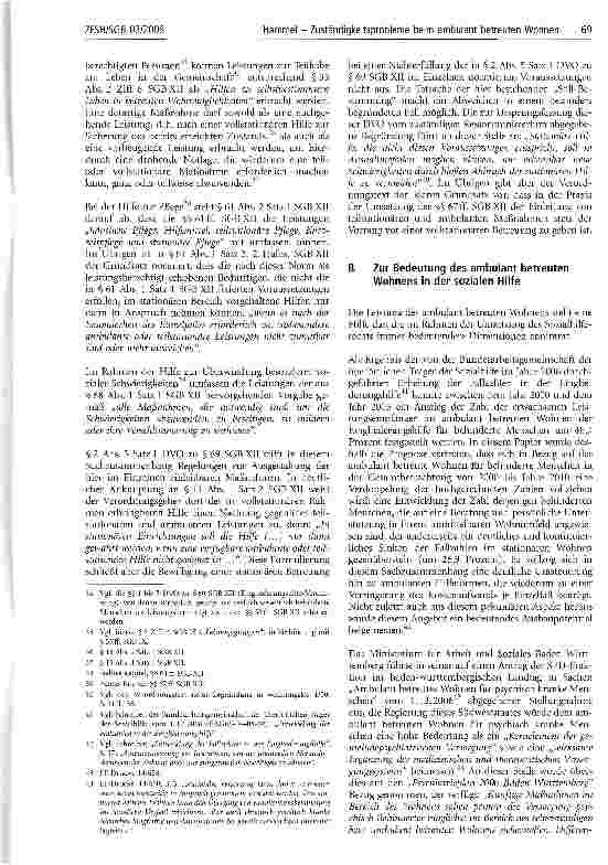 Vorschauseite 3: Zuständigkeitsprobleme beim ambulant betreuten Wohnen - Ein Beitrag zur Auslegung und Anwendung des § 98 Abs. 5 SGB XII
