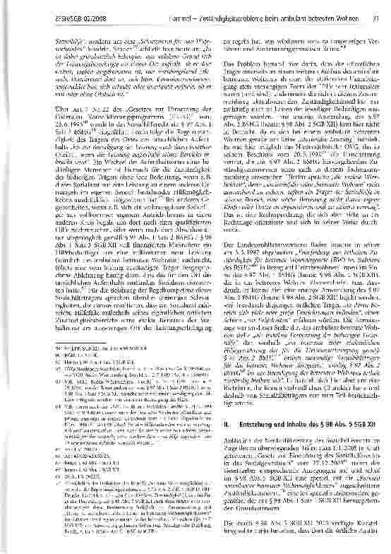 Vorschauseite 5: Zuständigkeitsprobleme beim ambulant betreuten Wohnen - Ein Beitrag zur Auslegung und Anwendung des § 98 Abs. 5 SGB XII