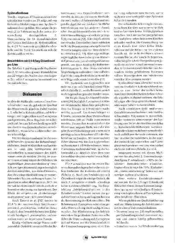 Vorschauseite 5: Umsetzung der RKI-Empfehlung „Infektionsprävention in der Zahnheilkunde an einem Universitätsklinikum: Mikrobiologische Befunde aus Dentaleinheiten