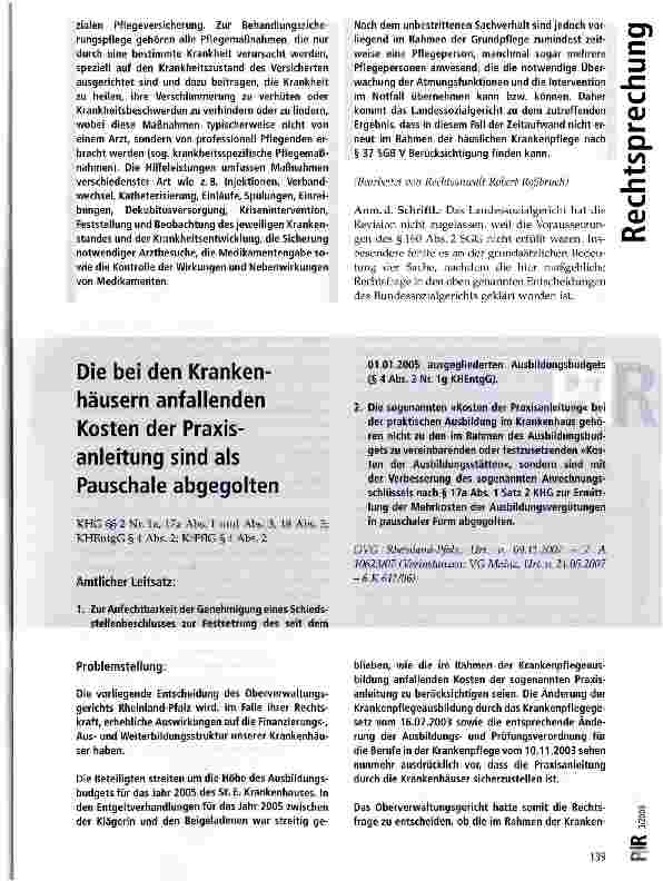 Vorschauseite 4: Zur ständigen Anwesenheit einer Pflegefachkraft als häusliche Krankenpflege nach SGB V